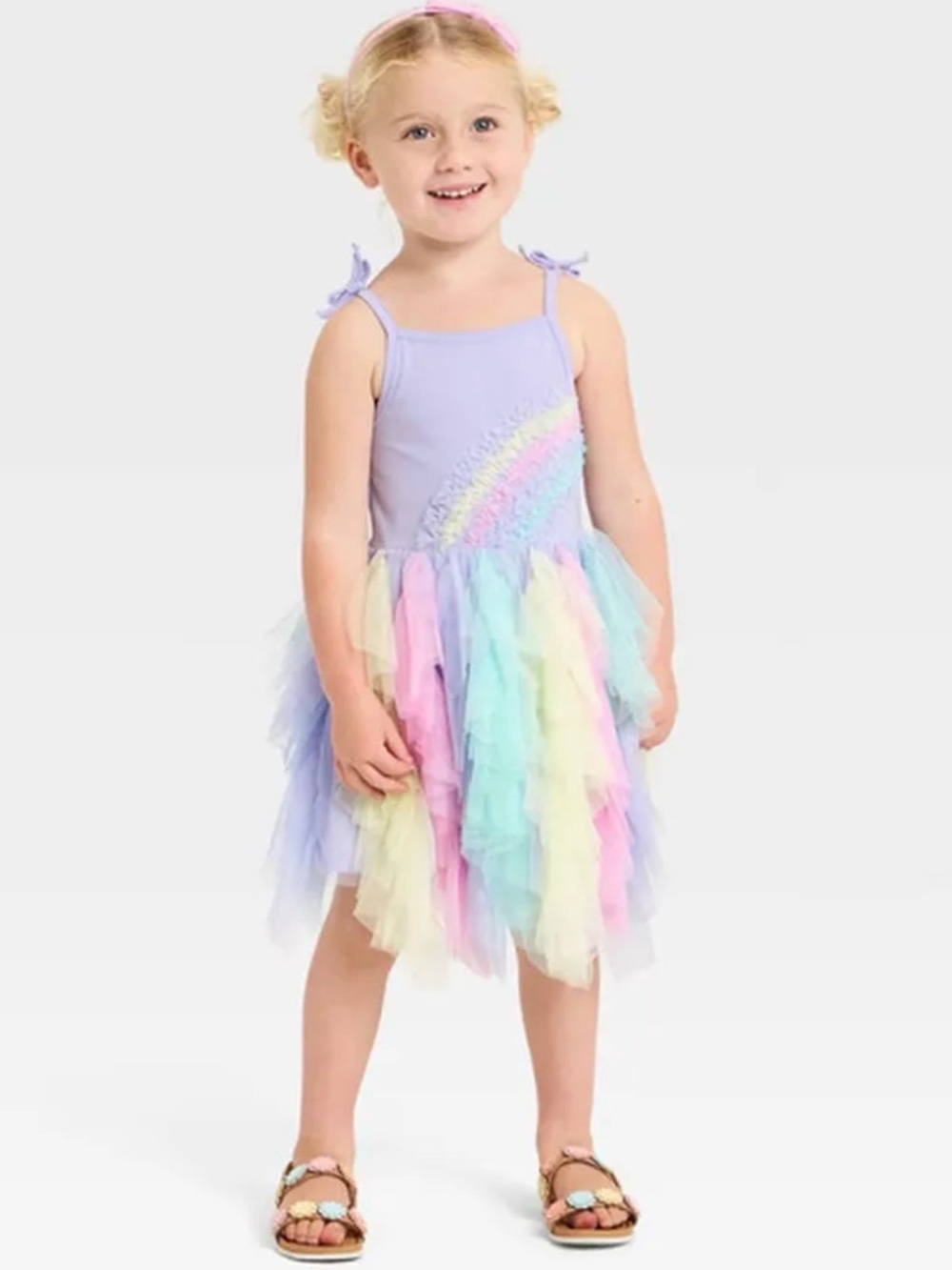 Audrey Camille Toddler Girls' Mad Engine Rainbow Tulle Dress